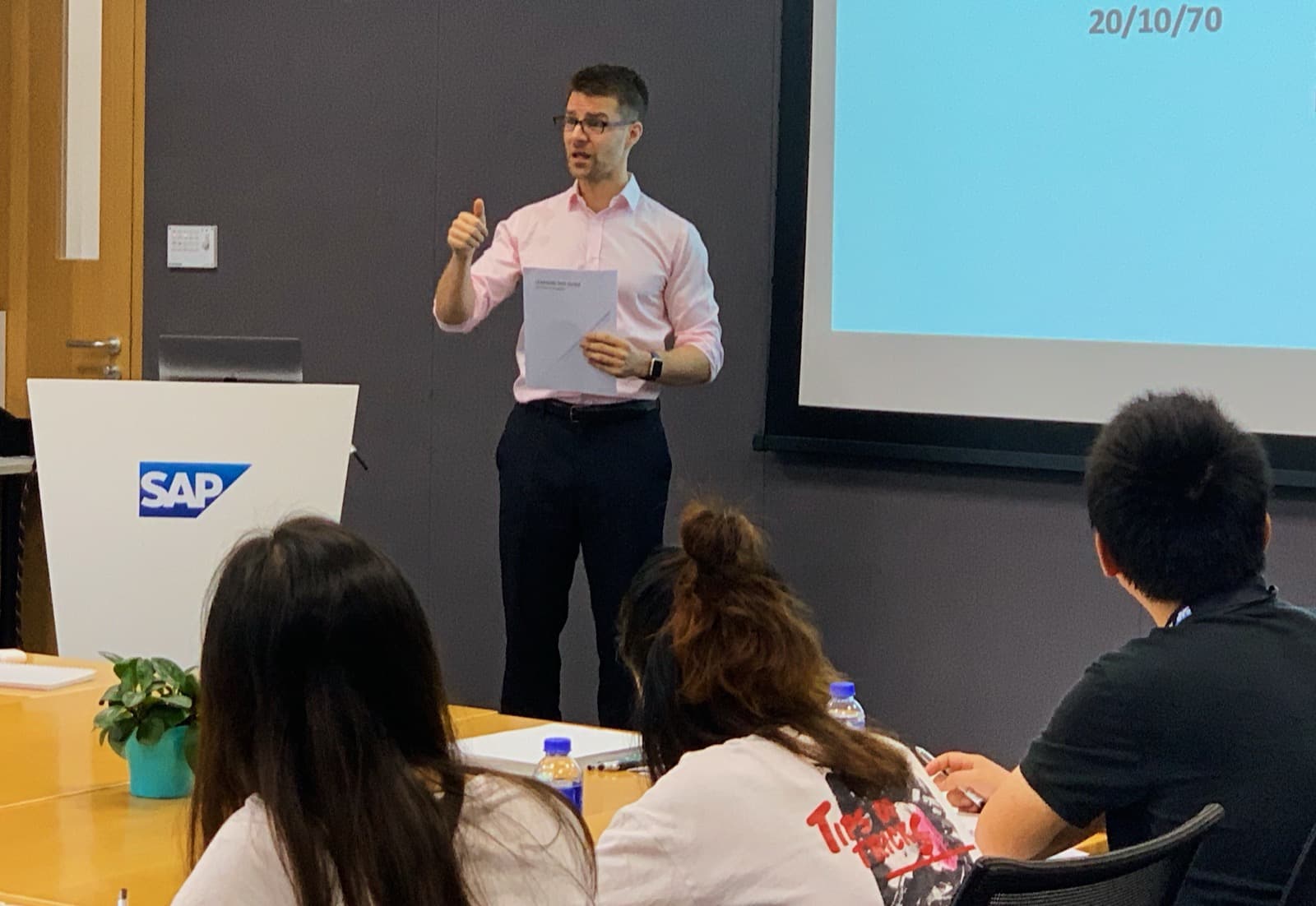 Michael Hauge delivering a Learning Day session at SAP's Shanghai office