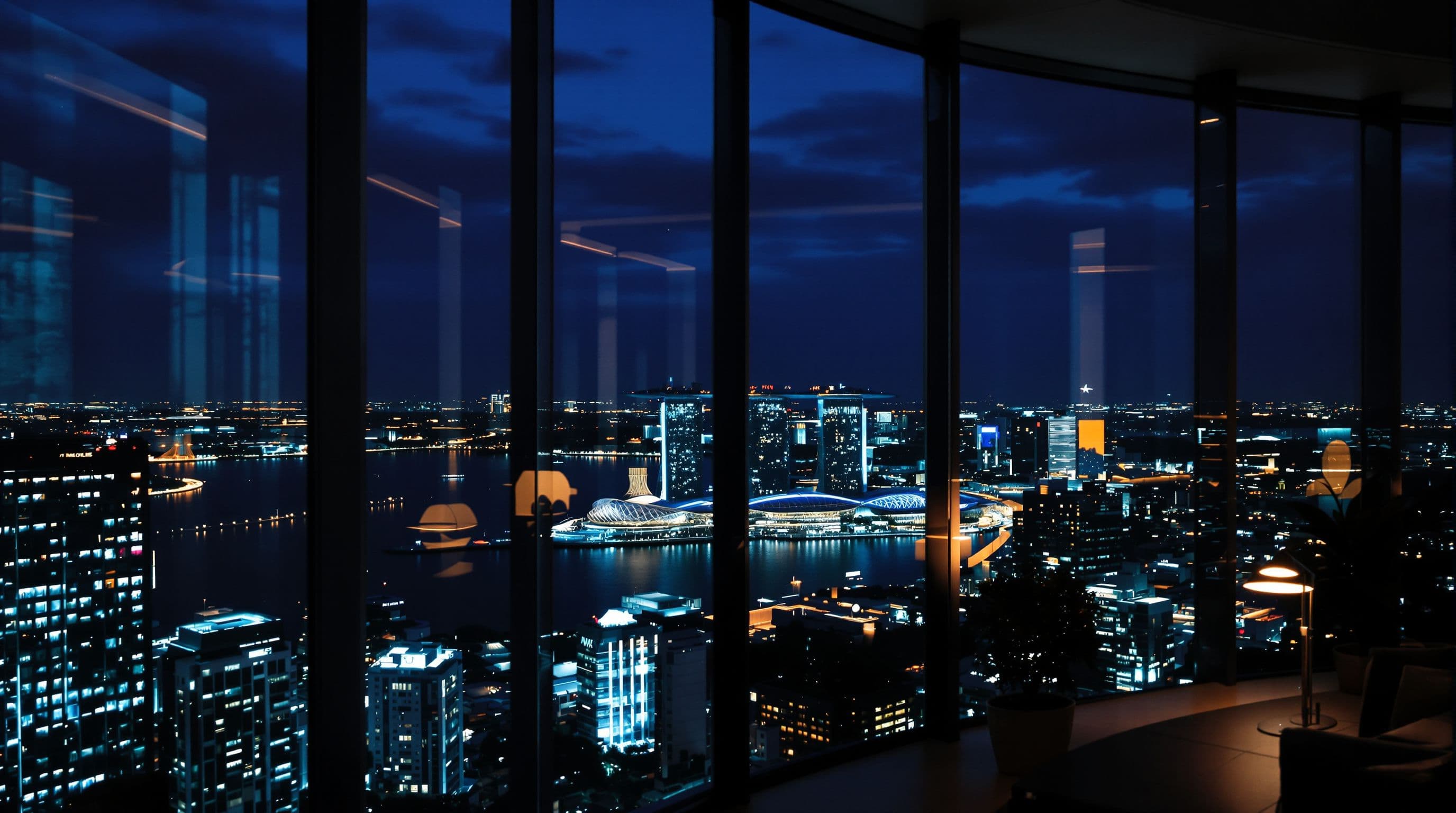 Singapore skyline at blue hour