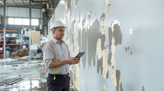 Health insurance claims specialist reviewing medical documentation at workstation